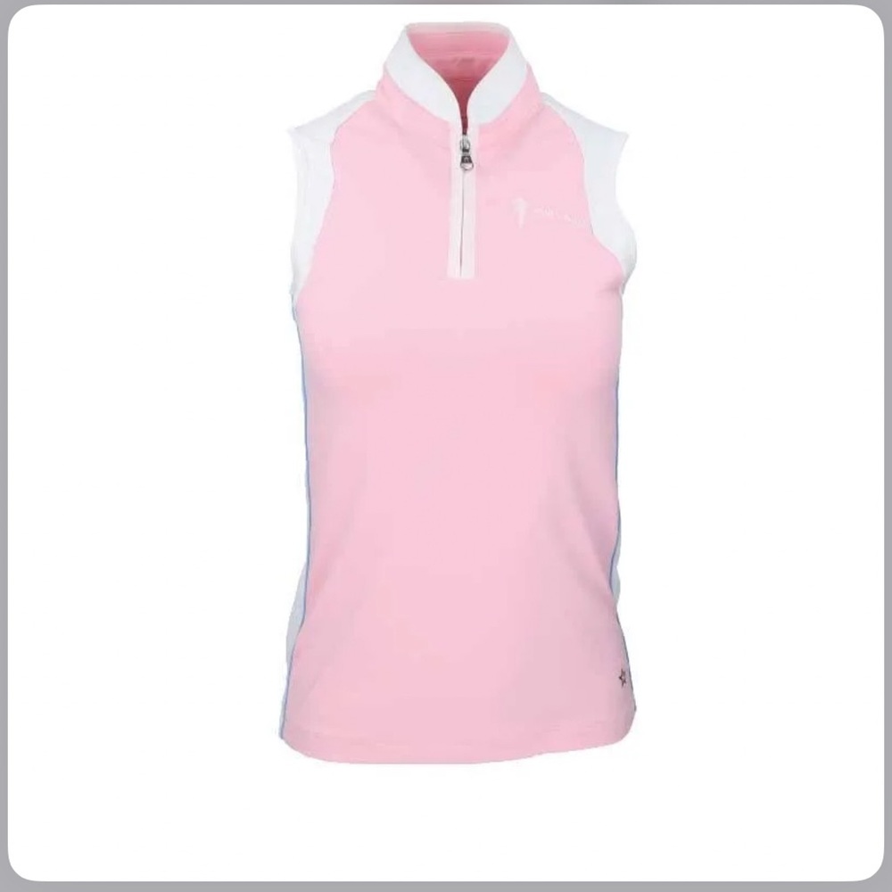 Lohla Sport Los Angeles Sophie Sleeveless Pink White Golf Top Size Medium